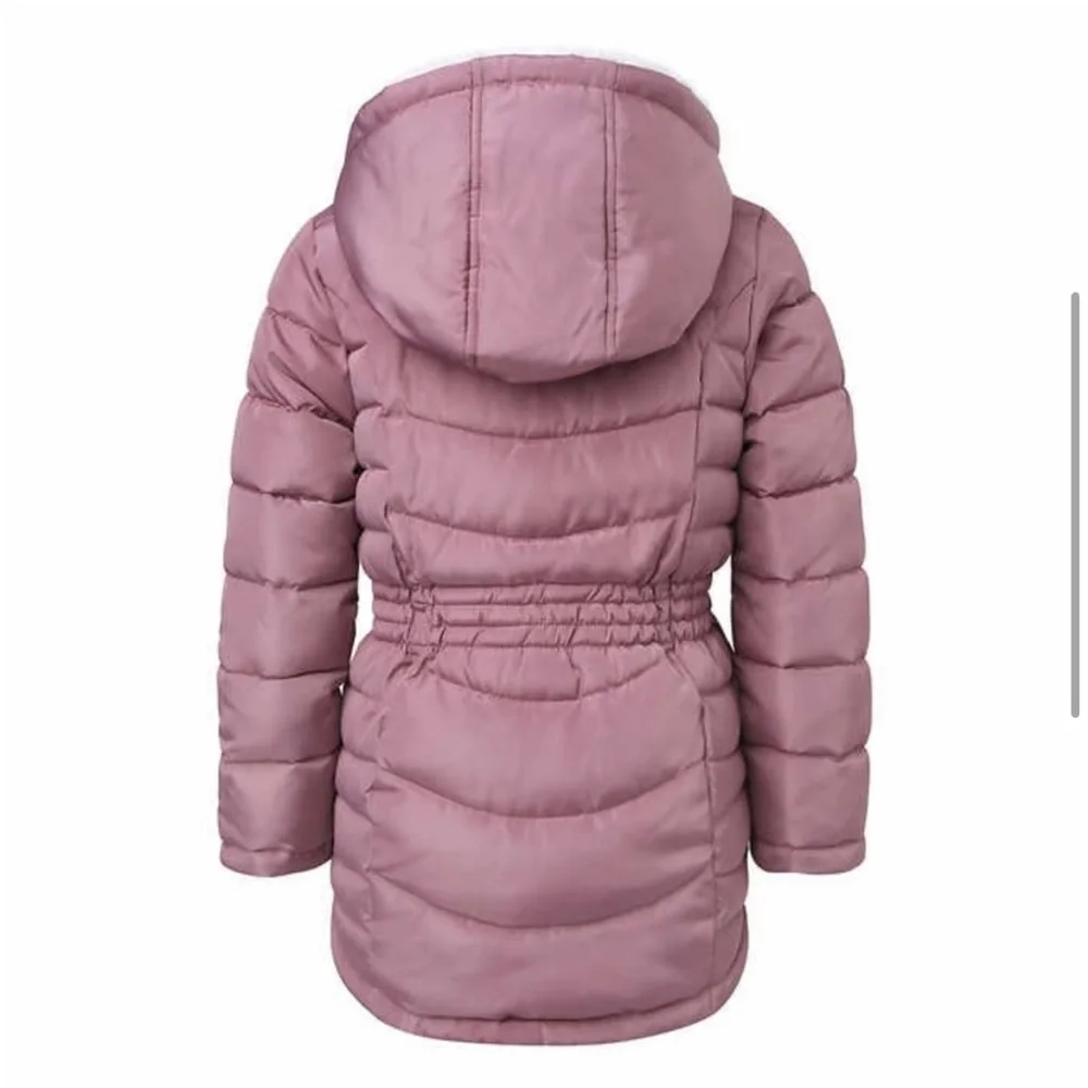 NWT Steve Madden Reversible Hooded Parka Fleece White Rose Pink small 7/8